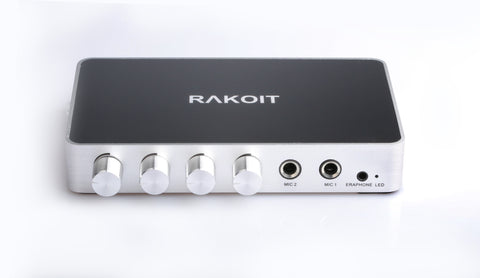 Image of 4K HDMI Karaoke Mixer Amplifier - RAKOIT Portable Digital Stereo Audio Echo System Machine with 2 Mics